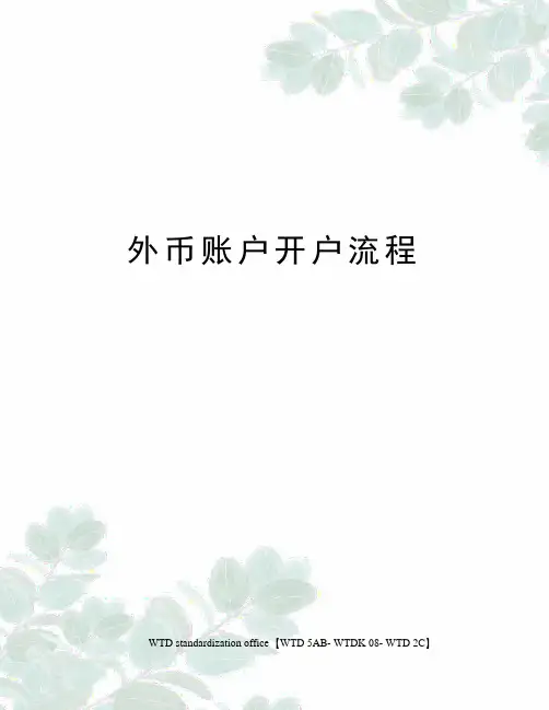 外币账户开户流程