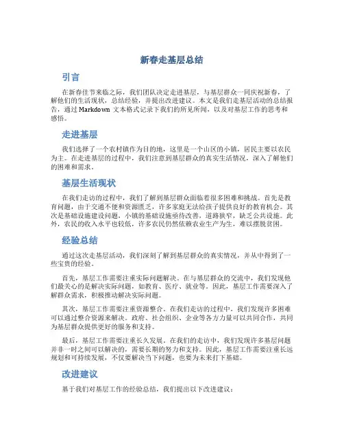 新春走基层总结