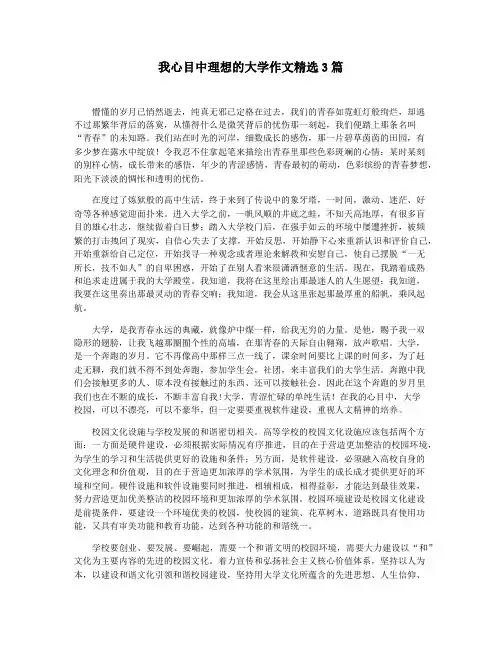 我心目中理想的大学作文精选3篇