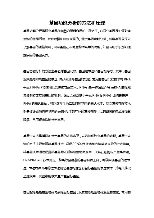 基因功能分析的方法和原理