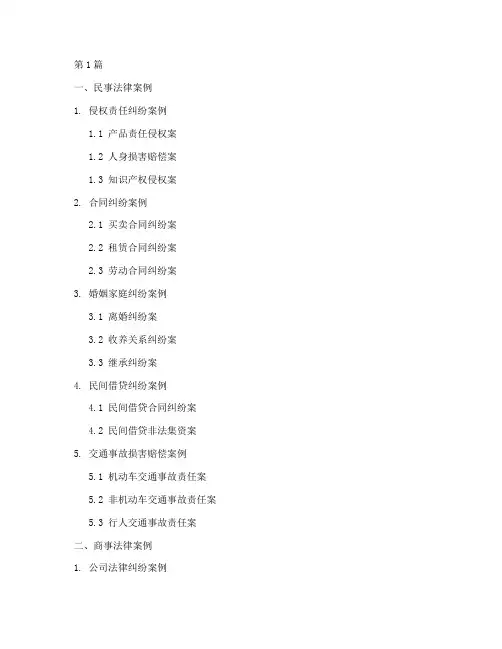 关于法律案例的目录(3篇)