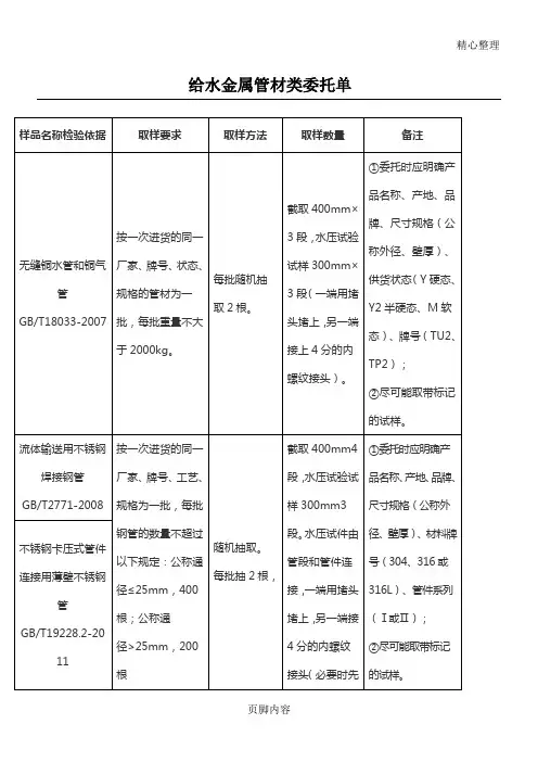 镀锌管取样