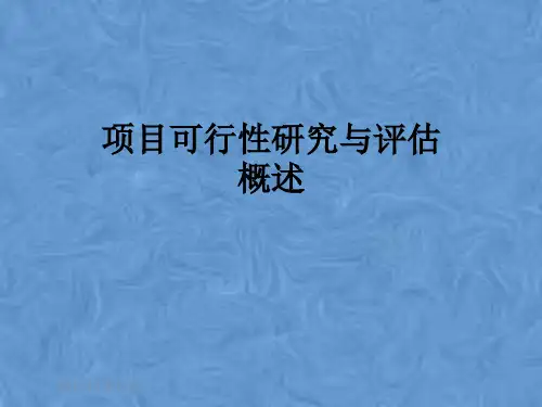 项目可行性研究与评估概述