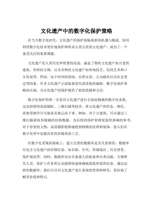 文化遗产中的数字化保护策略