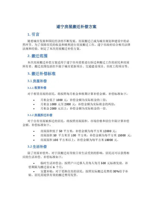 遂宁房屋搬迁补偿方案