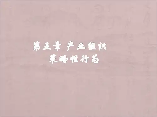 第五章 产业组织：策略性行为