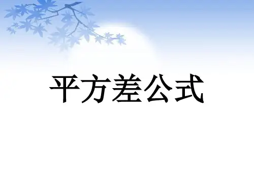 初中数学  平方差公式