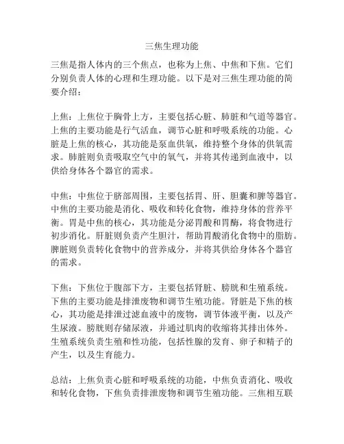 三焦生理功能
