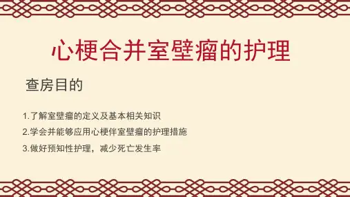 心梗合并室壁瘤的护理查房 教学PPT课件