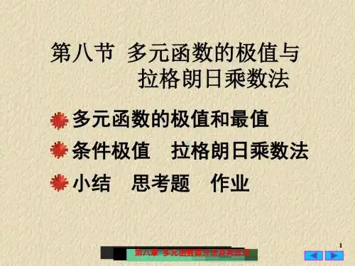 多元函数的极值与拉格朗日乘法