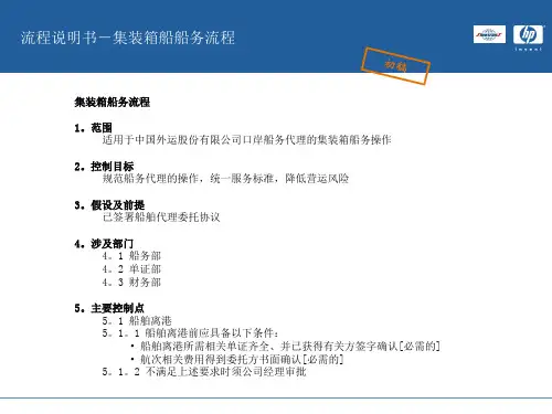 流程说明书-集装箱船船务流程