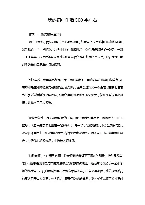 我的初中生活500字左右