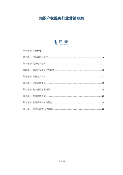 知识产权服务行业营销方案