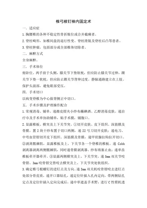 椎弓根钉棒内固定术