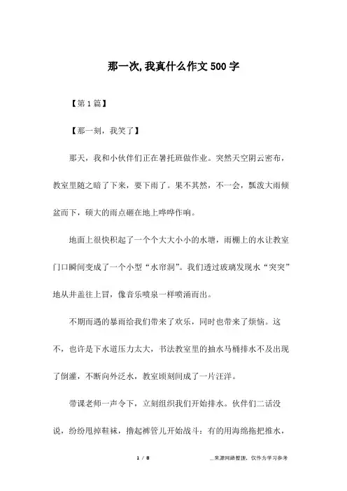 那一次,我真什么作文500字