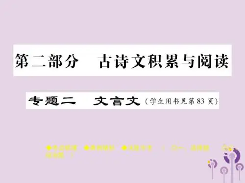 2018届中考语文复习第二部分古诗文积累与阅读专题二文言文一湖心亭看雪课件20190219274