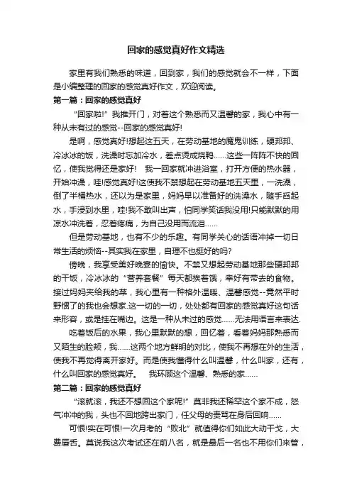 回家的感觉真好作文精选