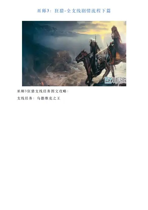 巫师3：狂猎全支线剧情流程下篇