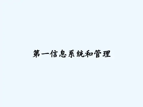 第一信息系统和管理 PPT