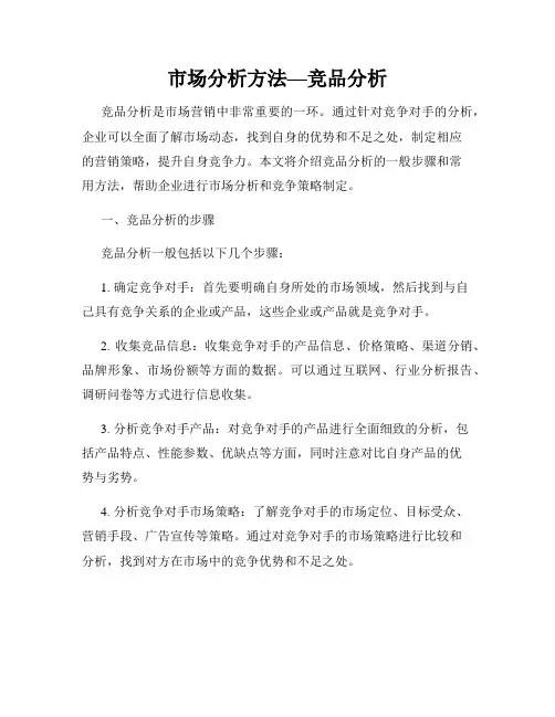市场分析方法—竞品分析
