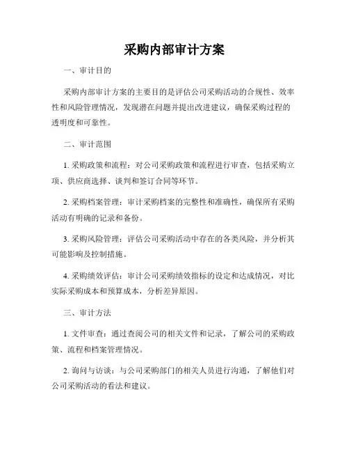 采购内部审计方案