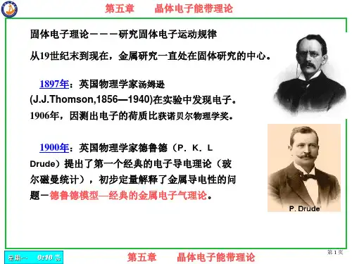 18、第五章晶体中电子能带理论-布洛赫波函数