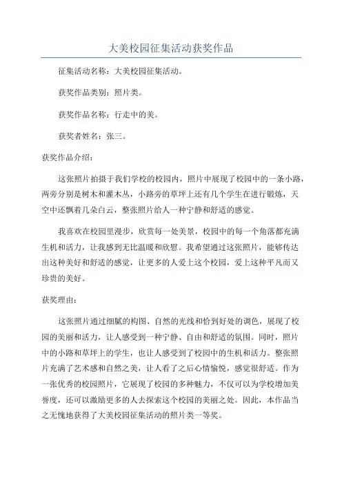 大美校园征集活动获奖作品