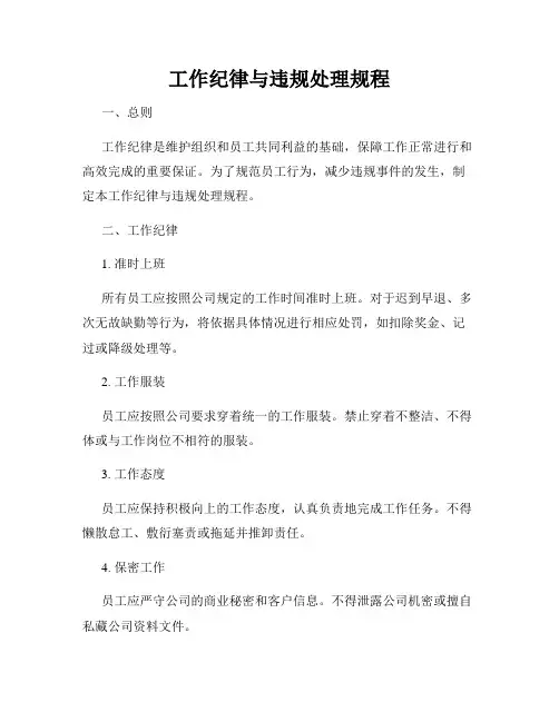 工作纪律与违规处理规程
