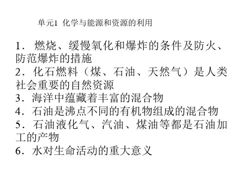 九年级化学化学与社会