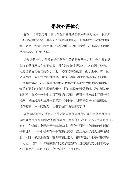 带教心得体会
