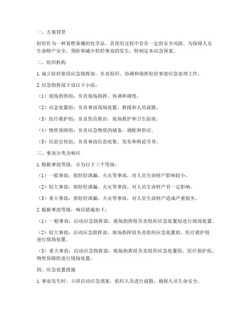 轻烃使用应急预案方案模板
