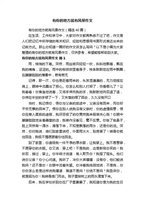 有你的地方就有风景作文（精选40篇）
