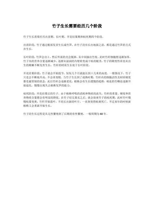 竹子生长需要经历几个阶段