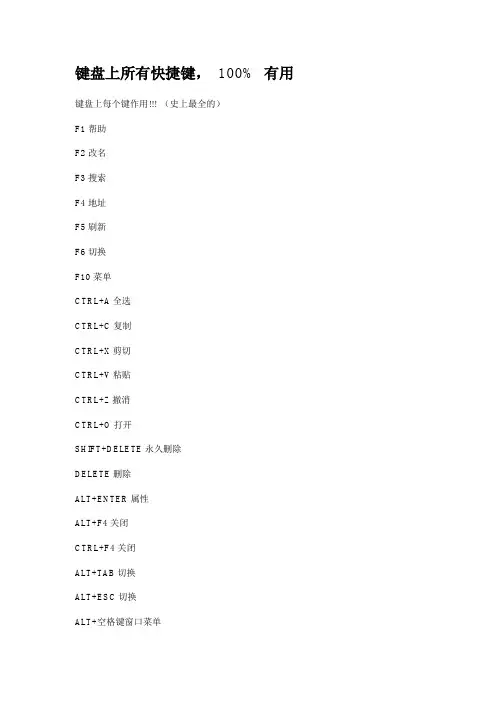键盘上所有快捷键 100% 有用