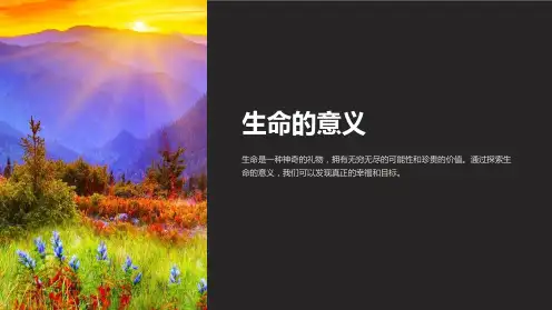 主题班会《生命的意义