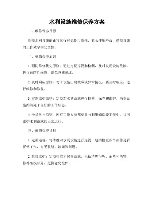 水利设施维修保养方案