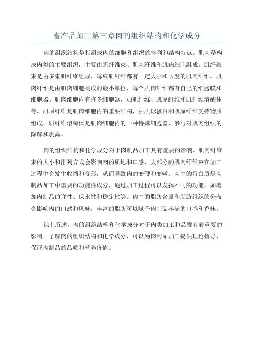 畜产品加工第三章肉的组织结构和化学成分