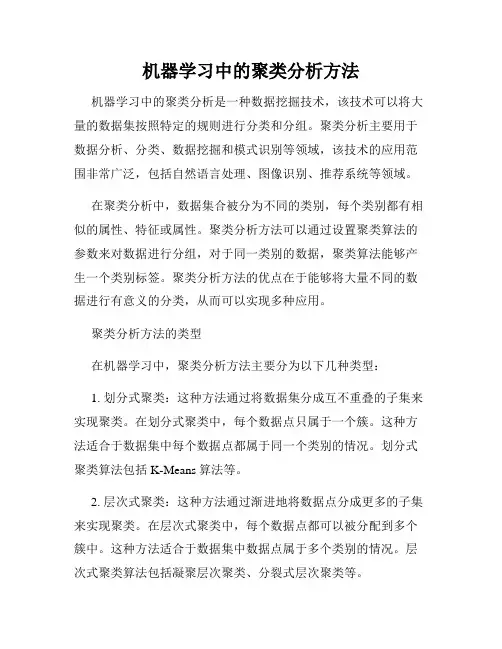 机器学习中的聚类分析方法