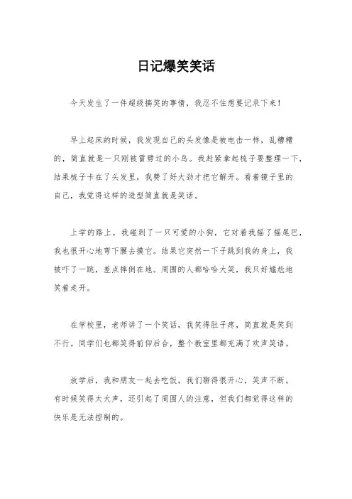 日记爆笑笑话
