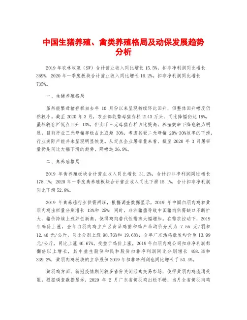 中国生猪养殖、禽类养殖格局及动保发展趋势分析