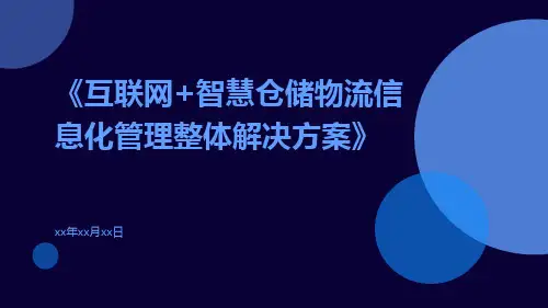 互联网+智慧仓储物流信息化管理整体解决方案