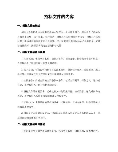 招标文件的内容