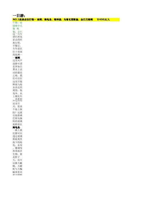 巴厘岛一日游介绍