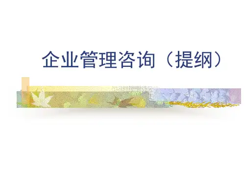 企业管理咨询培训课程