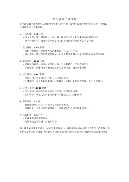 美术课堂上课流程