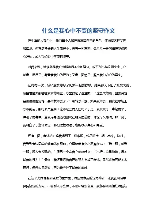 什么是我心中不变的坚守作文
