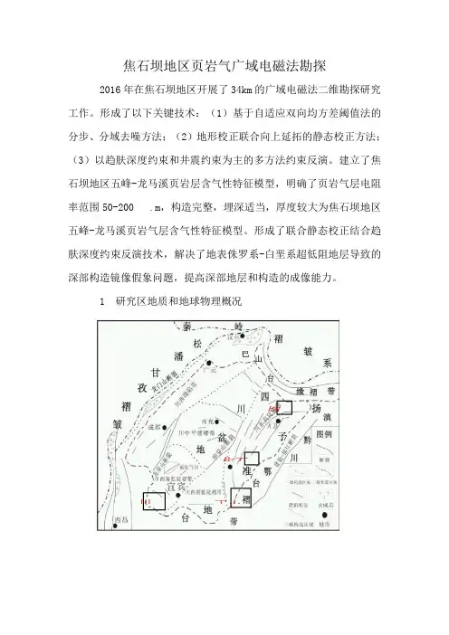 焦石坝地区页岩气广域电磁法勘探案例
