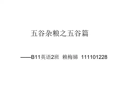 五谷杂粮之五谷篇精品PPT课件