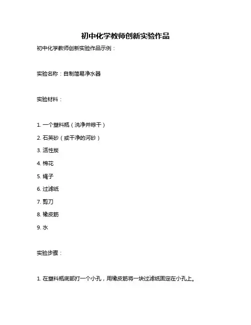 初中化学教师创新实验作品