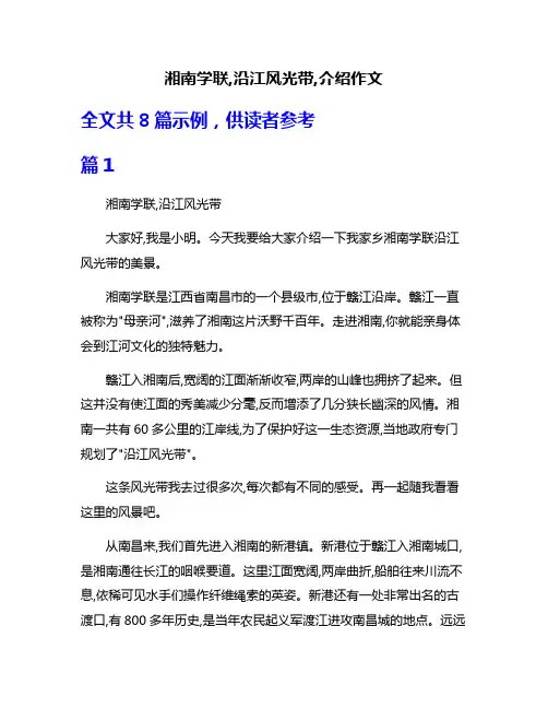 湘南学联,沿江风光带,介绍作文